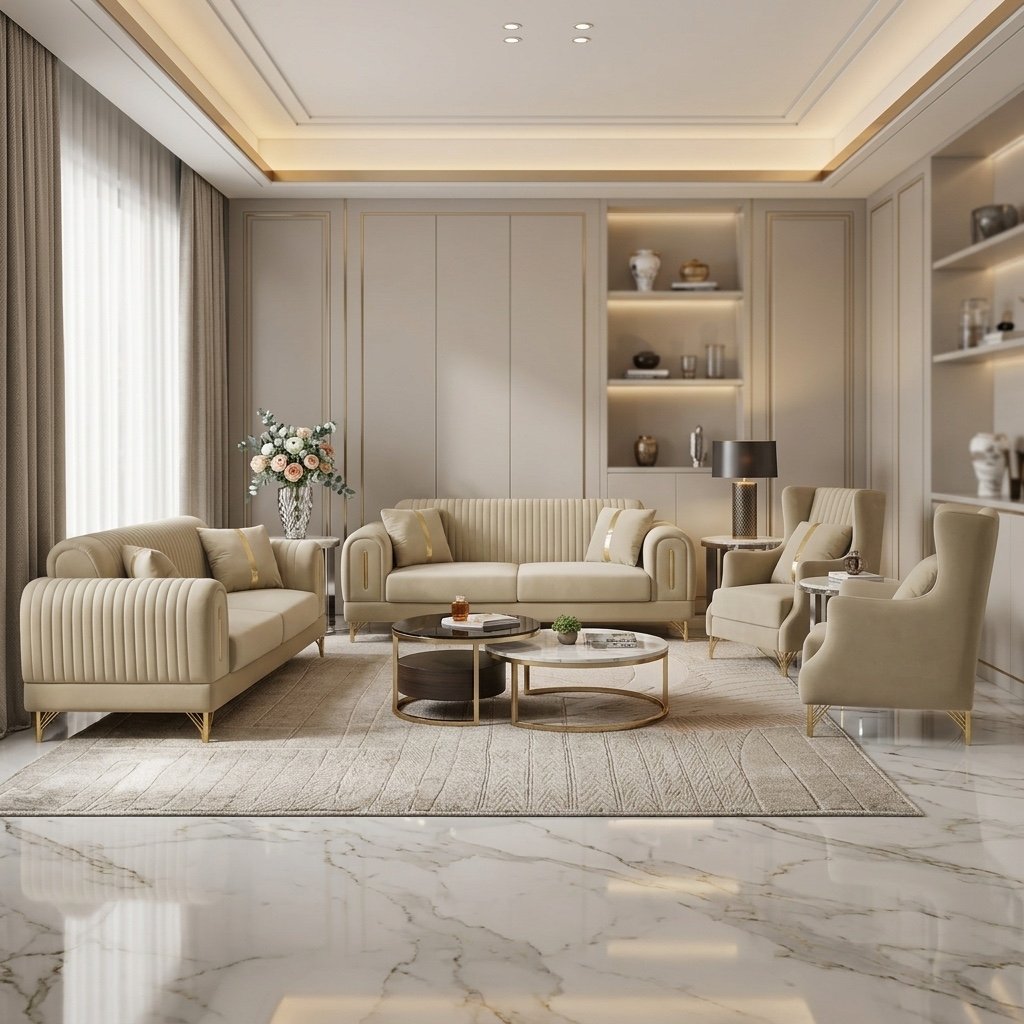 Imperiale Velvet Sofa Set